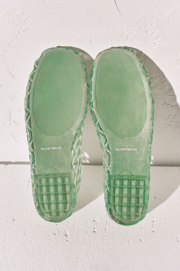 Women'secret Sand&aacute;lias jelly com efeito rede verde verde