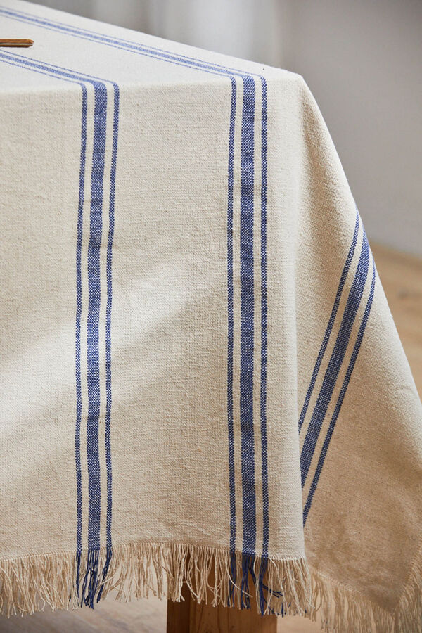 Womensecret Bari blue woven stripe tablecloth bleu