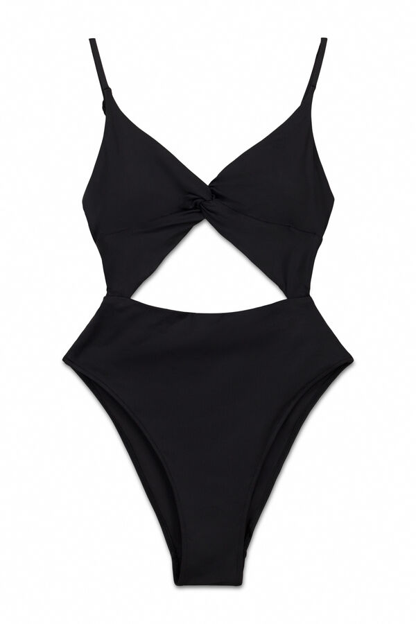 Women'secret Trikini liso cut out preto preto