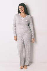 Women'secret Pijama comprido Miffy com estampado animal cinzento