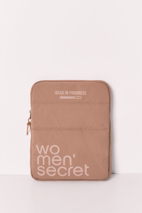 Women'secret Capa para tablet acolchoada com logo castanha cru