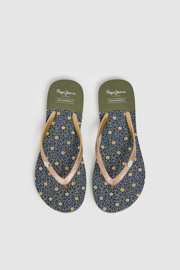 Pepe Jeans Chinelos de brilho com estampado estampado