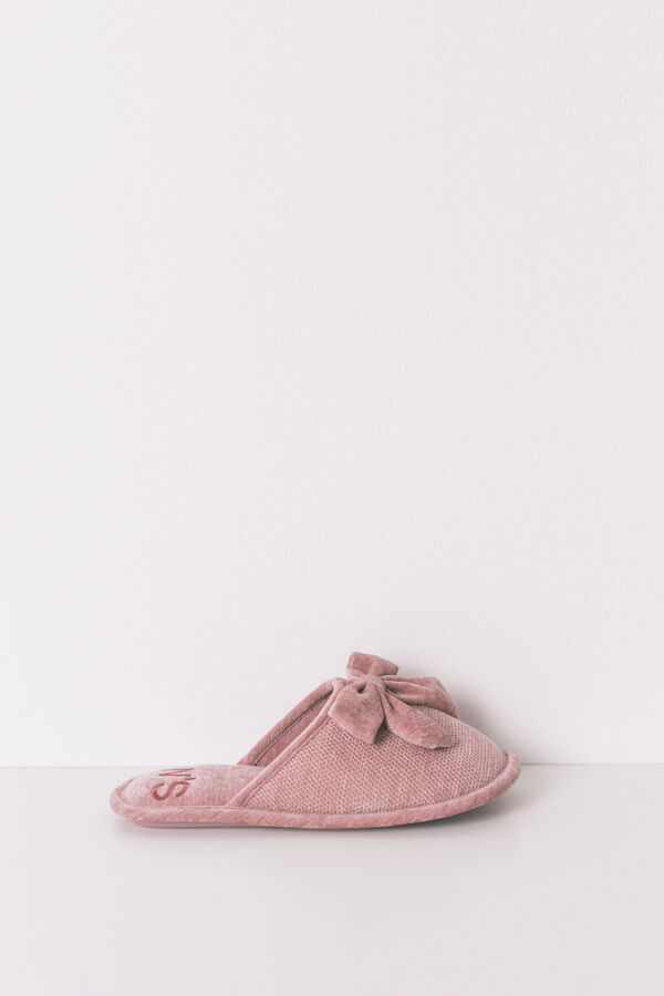 Women'secret Chinelos de quarto fechadas de chenille rosa rosa