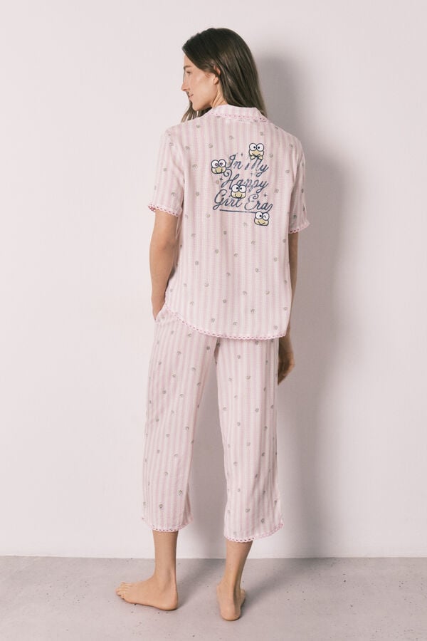 Women'secret Pijama camiseiro comprido &agrave;s riscas Keroppi bege