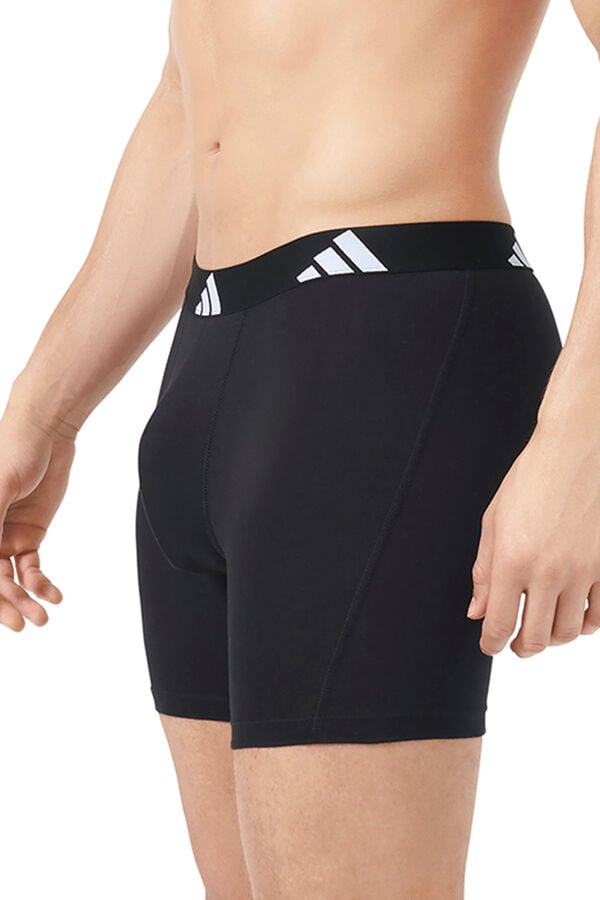 Adidas Pacote com 3 boxers longos de algodão Active Flex estampado