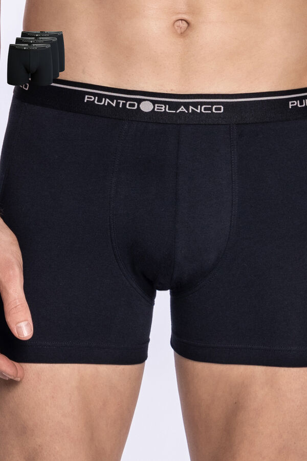 Punto Blanco Pack de 3 boxers de algodão preto