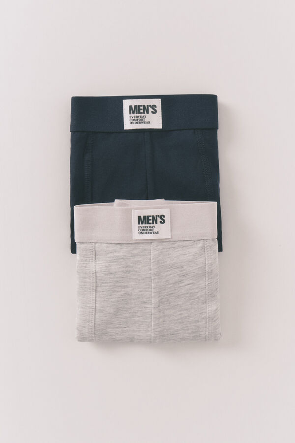 Women'secret Pacote com 2 boxers azuis lisos azul