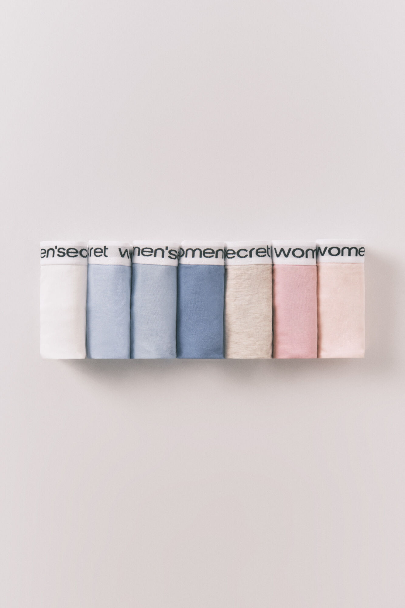 Women'secret Pack 7 bragas cl&aacute;sicas algod&oacute;n logo