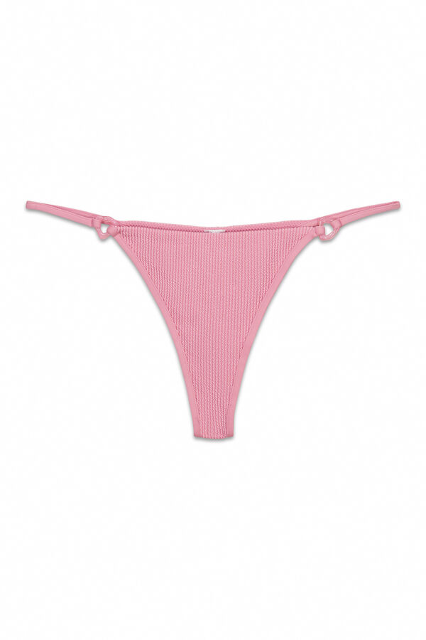 Women'secret Tanga de biqu&iacute;ni com textura crinkle rosa rosa