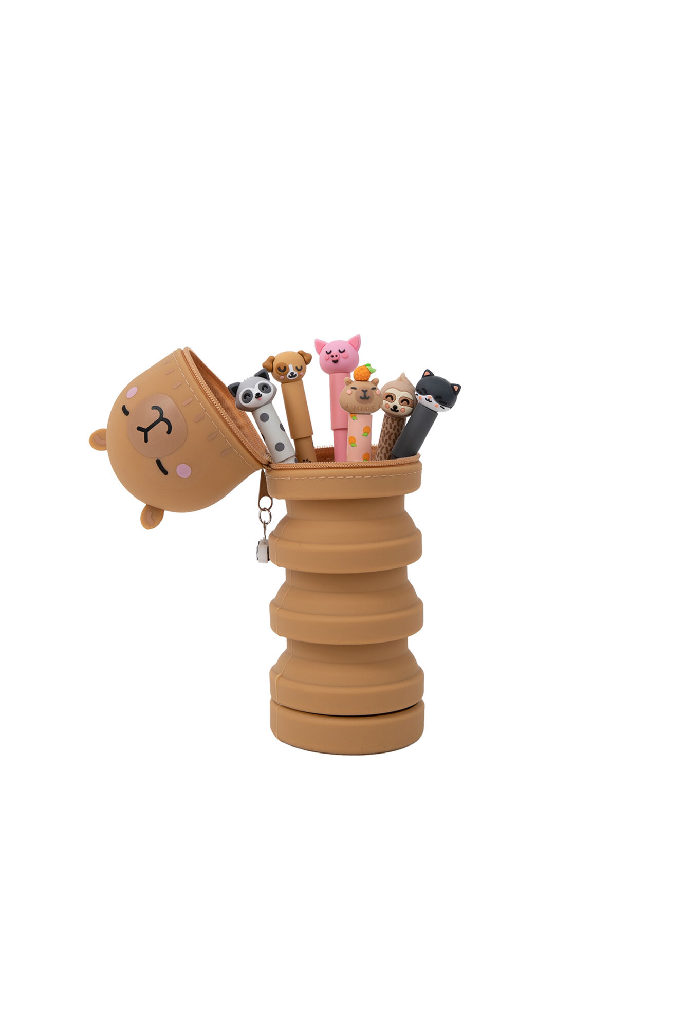 Mr. Wonderful Conjunto de 6 canetas apag&aacute;veis ​​Bo-Bo + estojo de silicone Capibara