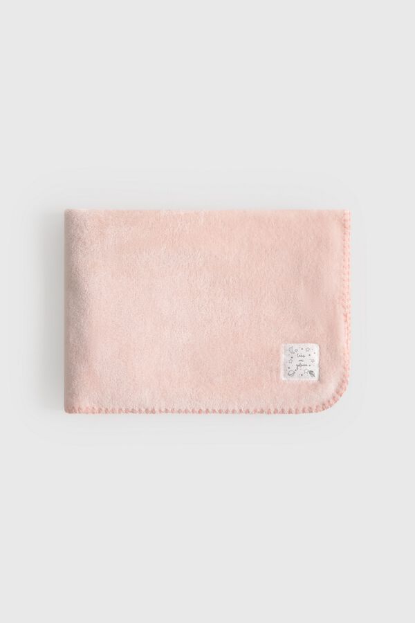 Textura Polar xadrez com pesponto rosa
