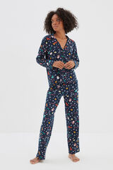 Trendyol Conjunto de pijama de Natal azul marinho azul