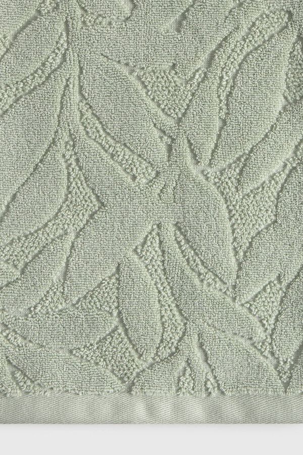 Textura Toalha turca jacquard folhas verde