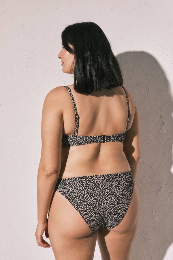 Women'secret Cuecas de biqu&iacute;ni cl&aacute;ssicas com estampado leopardo branco