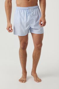 Kiff-Kiff Boxer em algod&atilde;o azul risca verde