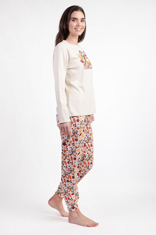Admas Pijama Feminino Chip N Dale bege
