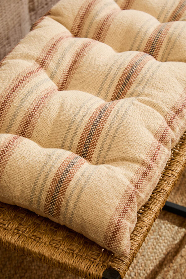 Calma House Almofada de banco riscas em tons terrosos Peru vermelho