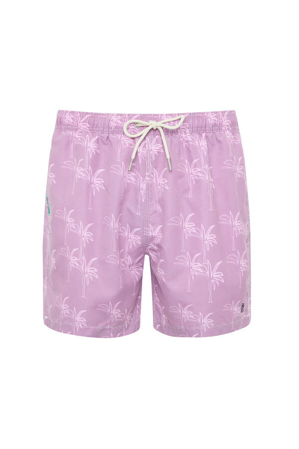 Kiff-Kiff Maiô masculino com estampado de palmeira rosa