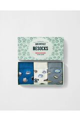 Besocks Pack de 3 pares de meias altas BESOCKS com tema Breakfast estampado