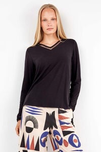 Gisela T-shirt com detalhe de renda no renda