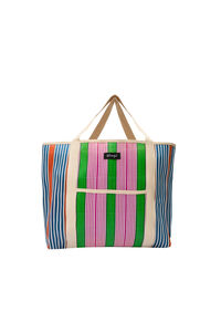 Mr. Wonderful Stripe pattern bag - Green and purple