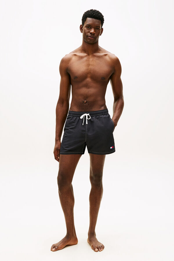 Tommy Hilfiger Fato de banho de homem com bandeira bordada preto