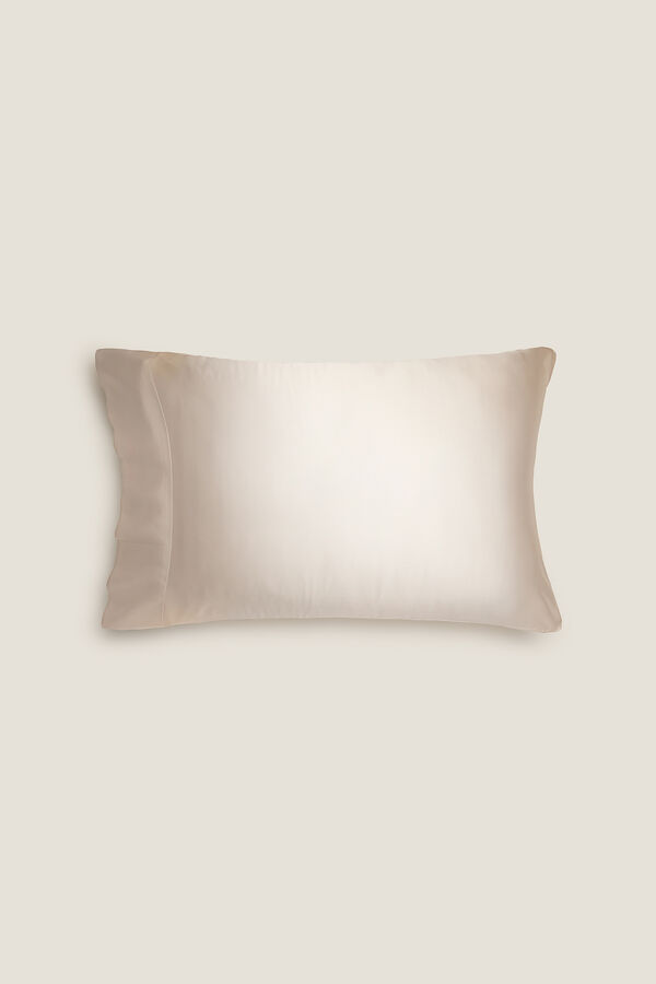 Textura Funda almohada seda y satén beige