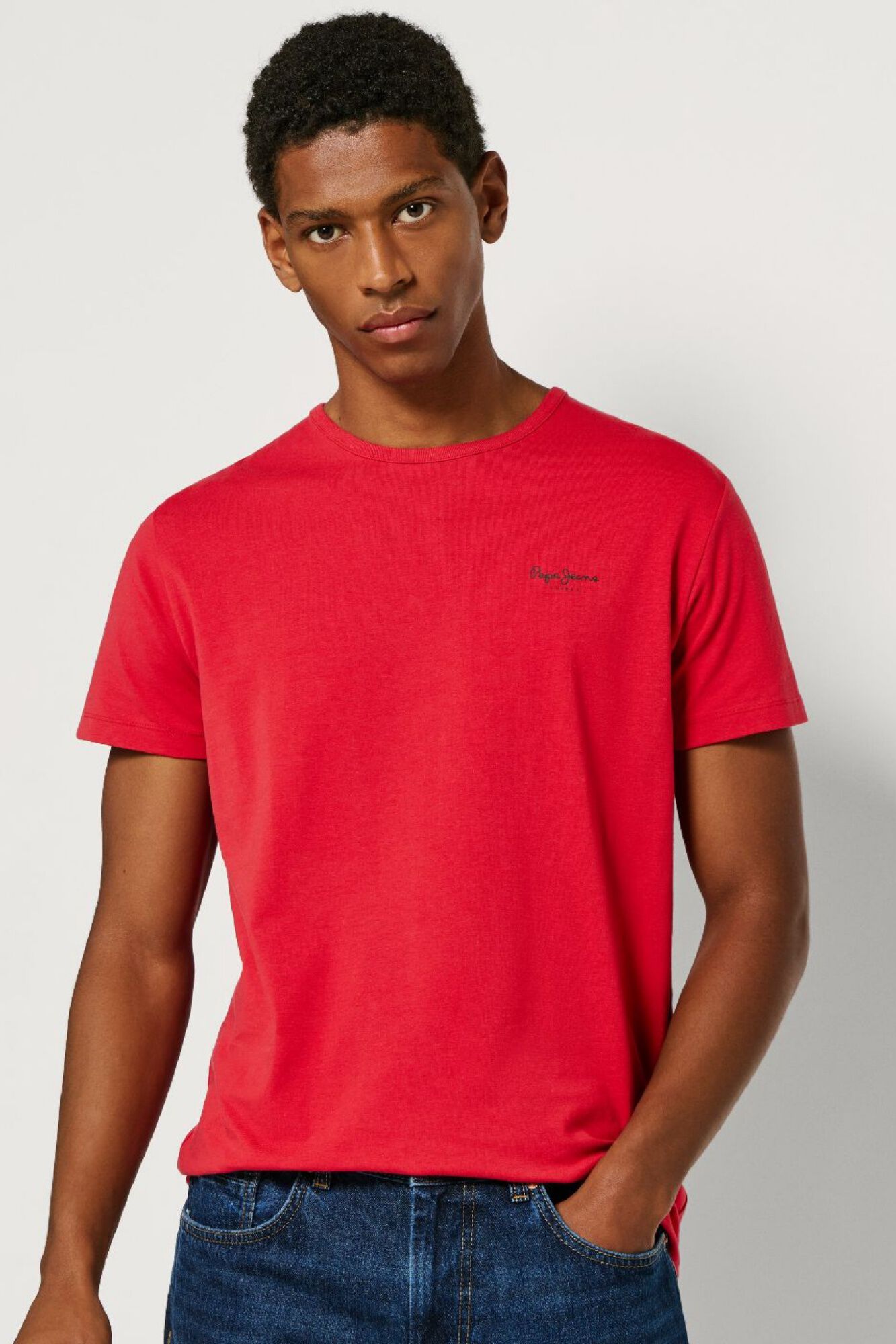 Pepe Jeans T-shirt b&aacute;sica de manga curta com logo