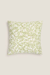Womensecret Leaf print cotton cushion cover vert