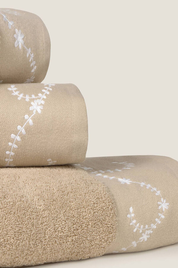 Textura Toalha de felpa bordada cinzento