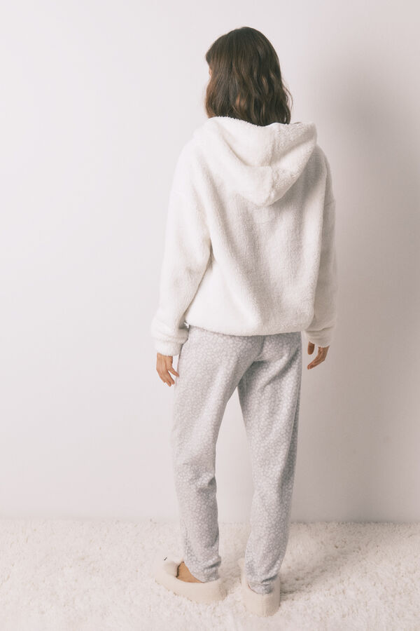 Women'secret Pijama comprido longo de polar com estampado animal da Miffy branco