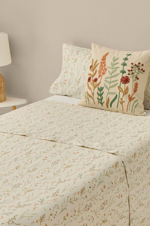 Textura Lençol de cetim estampado branco