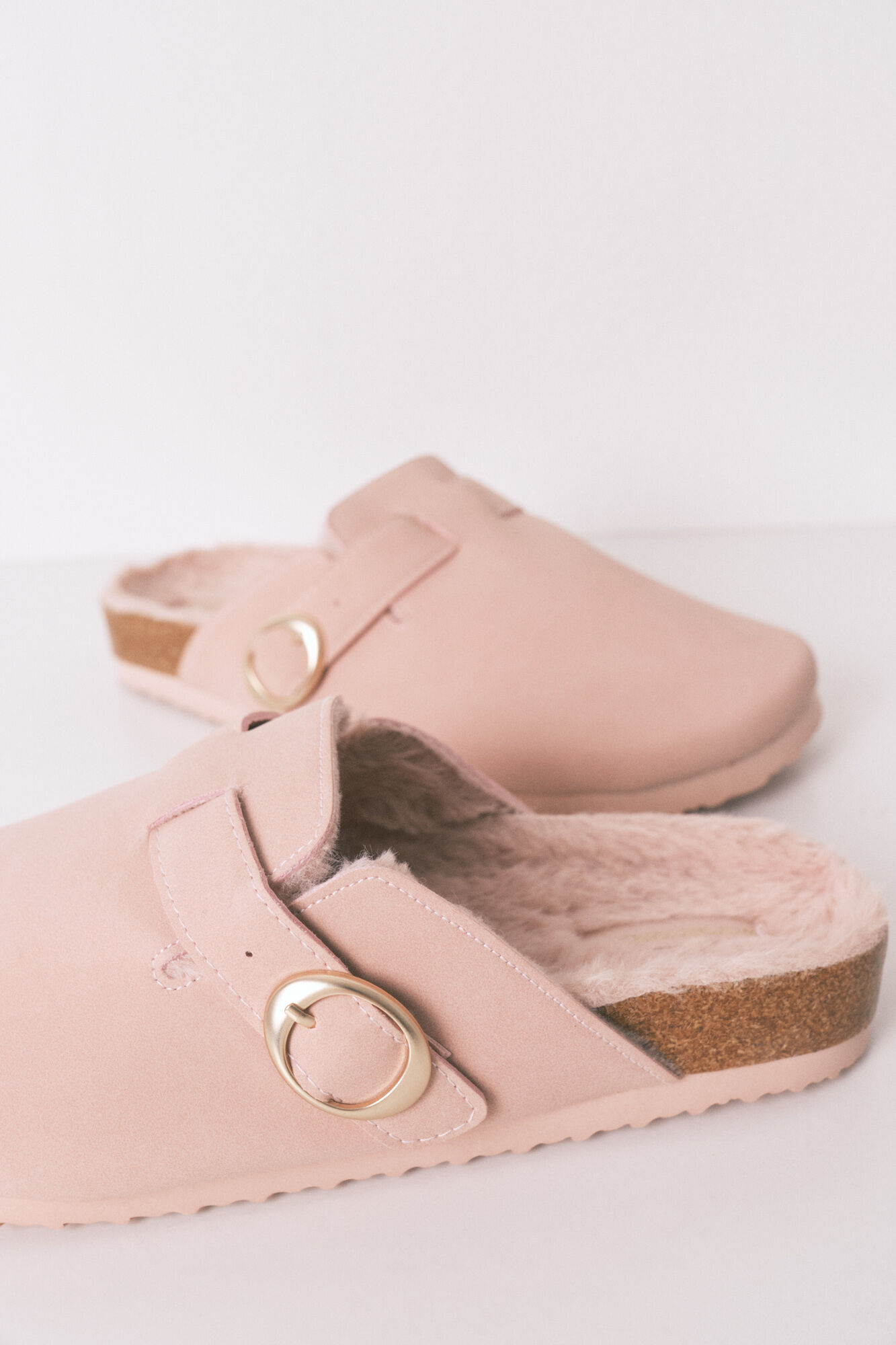 Women'secret Chinelos de quarto de pele rosa