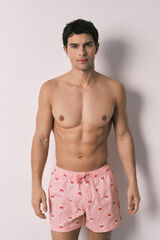 Women'secret Fato de banho de homem estampado riscas e caranguejos borgonha