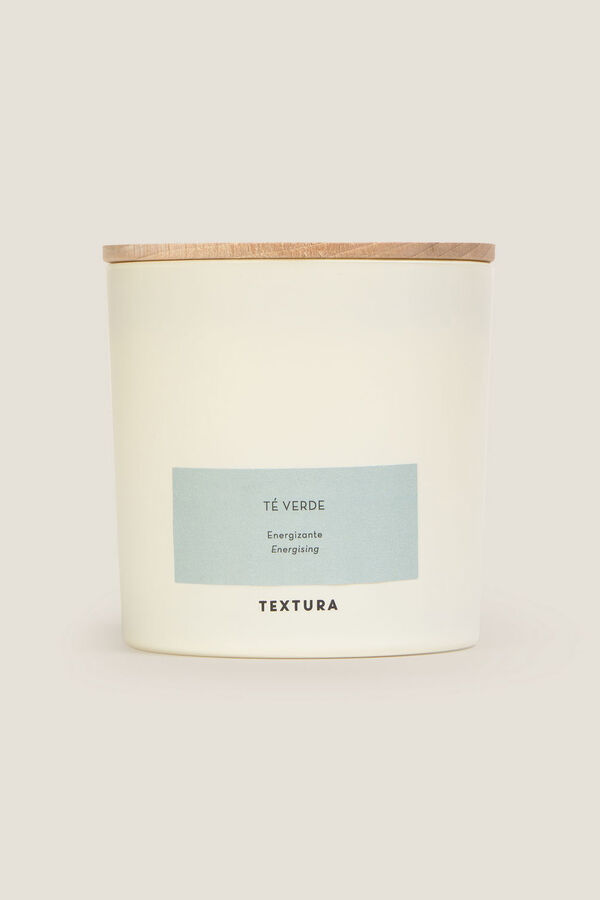 Textura Vela perfumada de chá verde bege