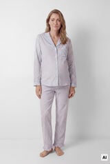 Women'secret Pijama camiseiro maternity estampado vichy azul