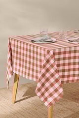 Textura Toalha de mesa de algodão xadrez vermelho