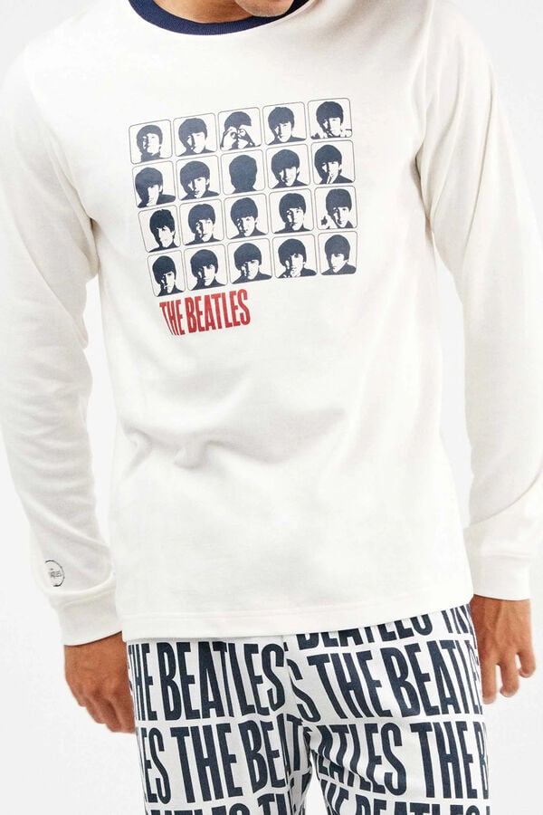 Gisela Conjunto de pijama malha dos Beatles bege