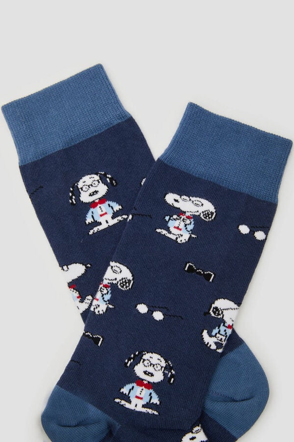 Besocks Calcetines altos Besocks de Snoopy de algodón orgánico color azul azul