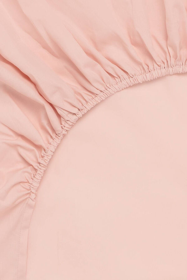 Textura Capa de baixo algodão orgânico. Cama 80-90 cm. rosa
