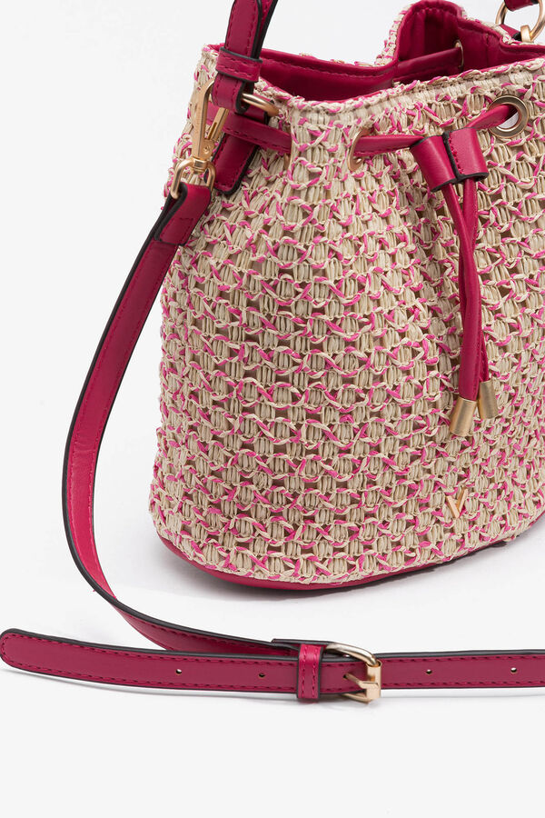 Vilanova Straw Effect Bucket Bag pink