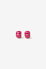 Vilanova Pendientes Curvos Esmaltados fucsia