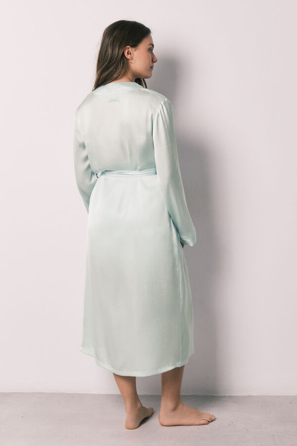 Women'secret Robe midi em cetim verde verde