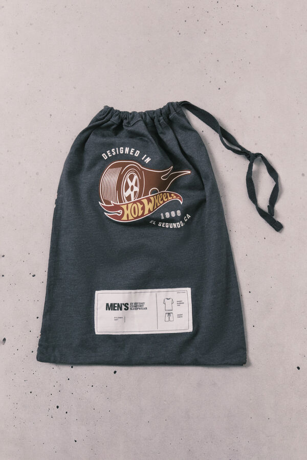 Women'secret Pijama curto de homem em algod&atilde;o Hotwheels cinzento