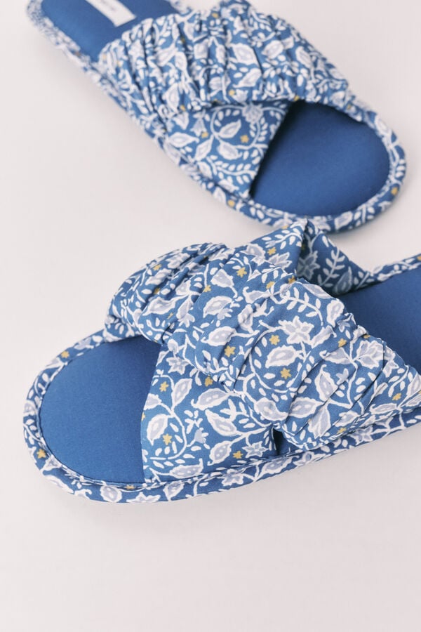 Women'secret Pack de viagem chinelos de quarto azul azul