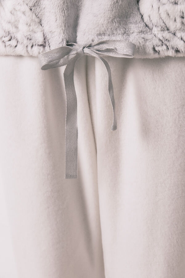 Women'secret Pijama comprido polar suave estampado "Hedwig" bege