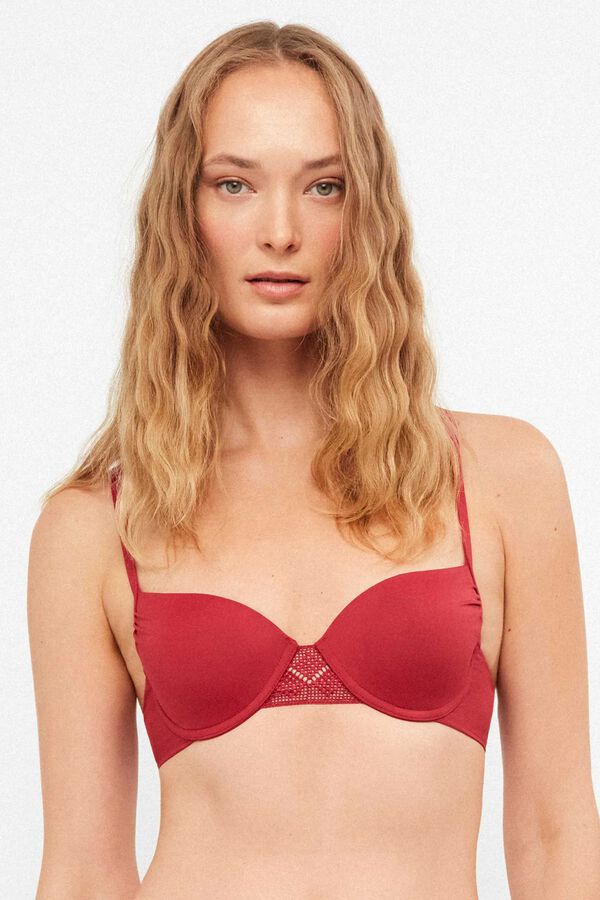 Gisela Top biqu&iacute;ni balconette liso vermelho