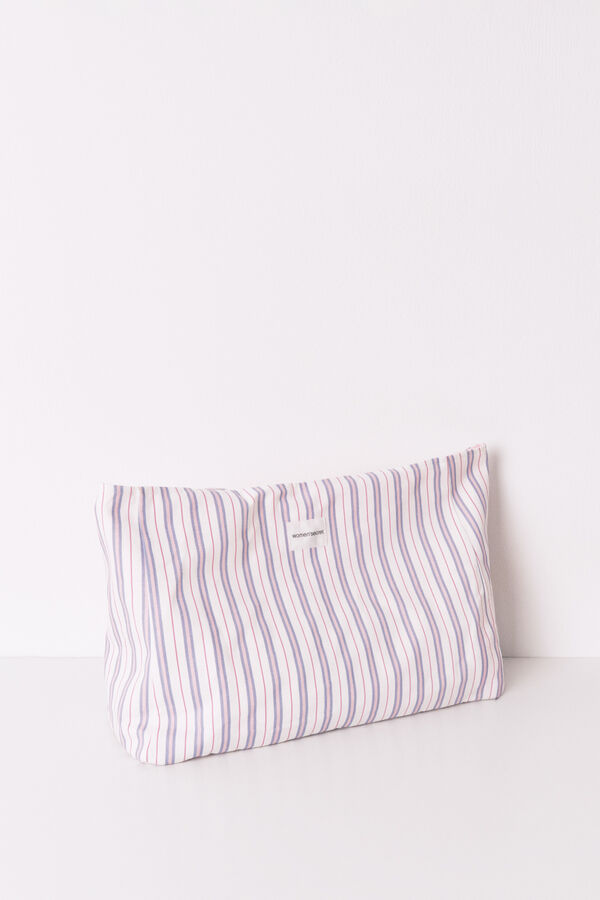 Women'secret Mala tote solidária de algodão às riscas estampado