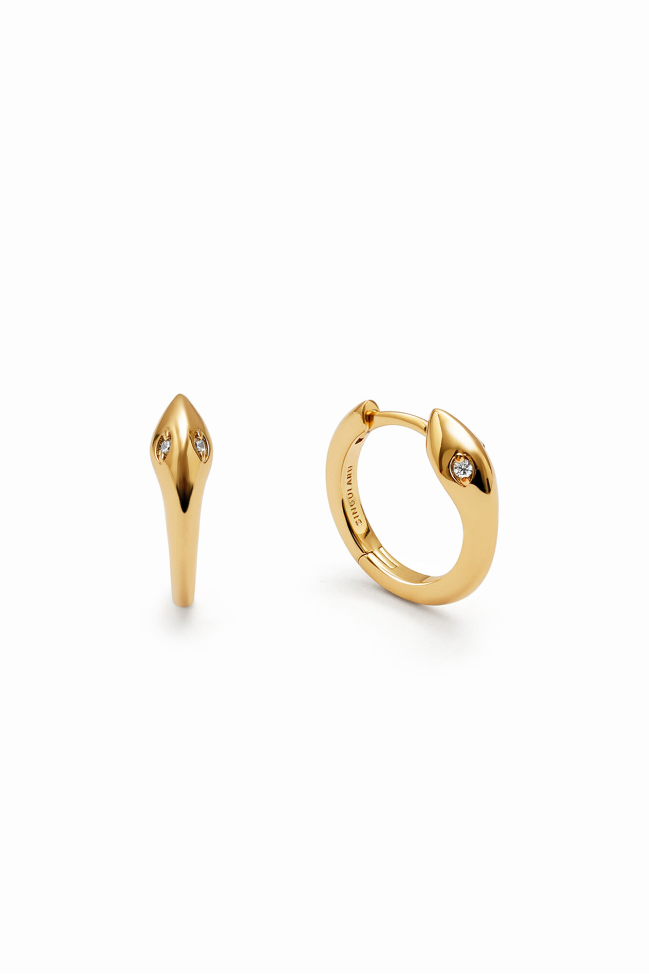 Singularu Pendientes Aro Serpiente Ba&ntilde;o Oro