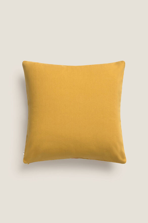 Textura Capa de almofada de veludo bordado amarelo